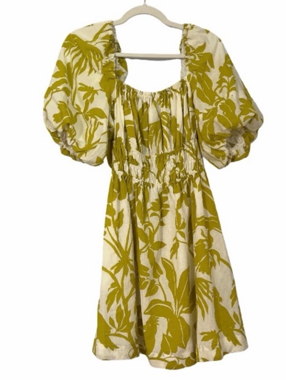 Anthropologie Maeve Feliciana Tropical Print Dress Puff Sleeve Pockets NWT - Picture 3 of 10